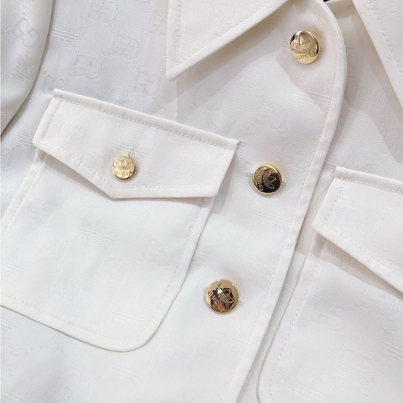 Authentic Gucci White Jacket with Green and Red Accents - Picture 4 of 7